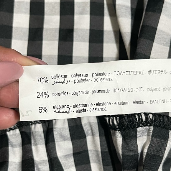 Zara | Black and White Gingham Tiered Mini Dress - Picture 5 of 10